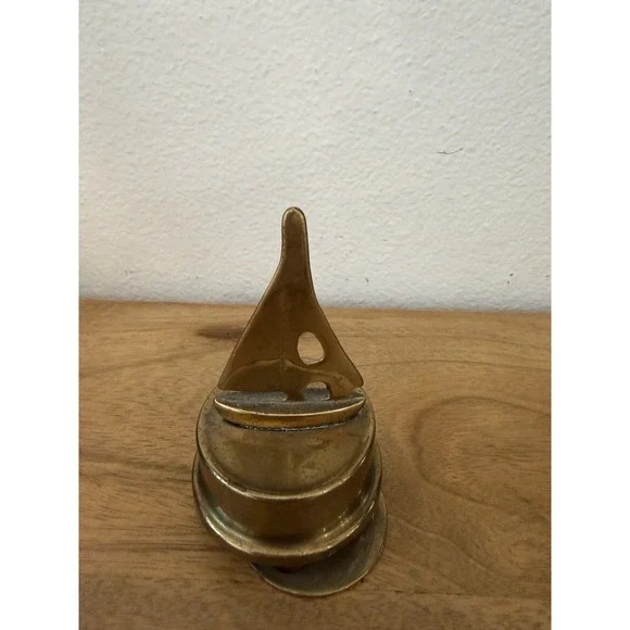 Vintage Brass Sailboat Music Box 