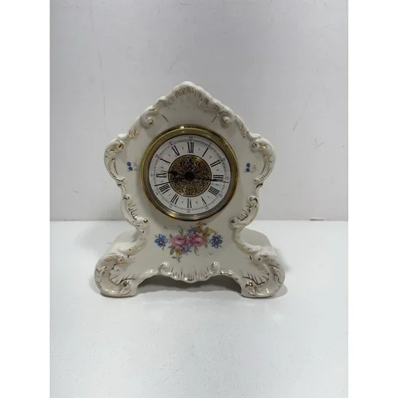 German‎ Porcelain Clock Mantel Antique Style Porcelain Hand painted Germany