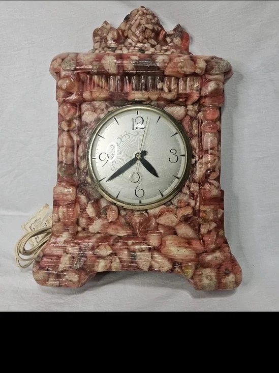 Vintage Pink Peach Lanshire Vomit Clock Works Resin Rocks