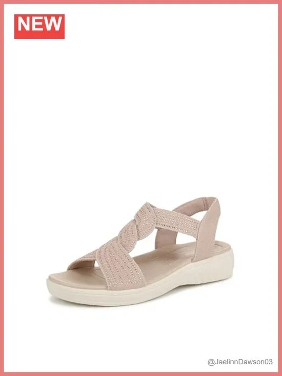 LifeStride Lilly Bright Women's Platform Sandals Stretch Fabric T-Strap Slip On