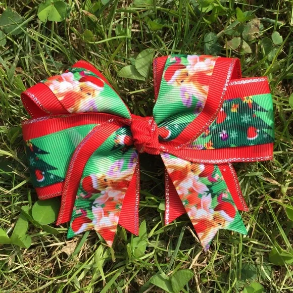Christmas Tinkerbell‎ Hair Bow