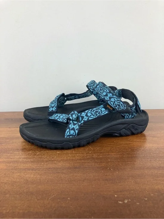 Teva Terra Fi 5 Universal Sandals Black Blue Geometric Hiking 1093378 Women 10