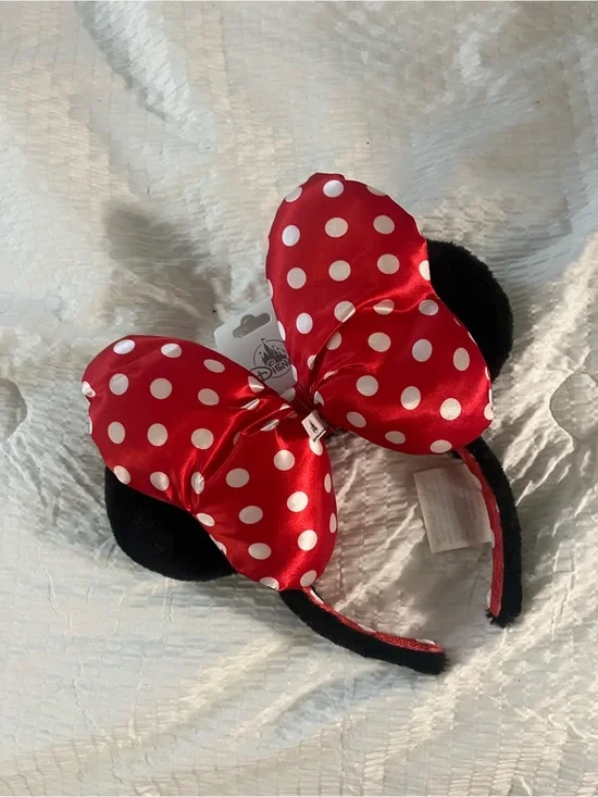 Disney BIG bow Red Polka Dot Minnie Mouse Ears Headband