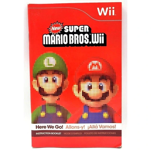 New Super Mario Bros. Wii MANUAL ONLY Nintendo Wii Authentic Original‎