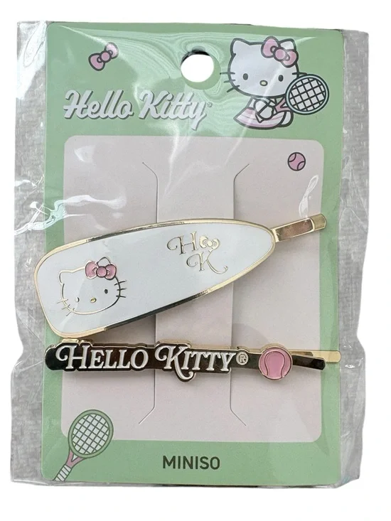 Hello Kitty Sanrio MinisoTennis Hair Clips NWT