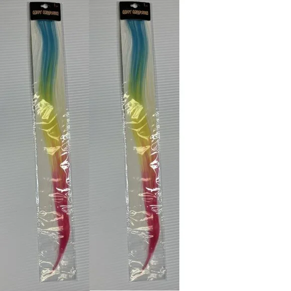 Hair Extensions Halloween Set of 2 Blue & Pink Ombre 19