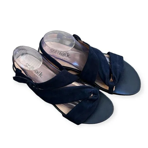 SoftWalk Tieli Sandals, Navy Suede, Women's 12 M‎