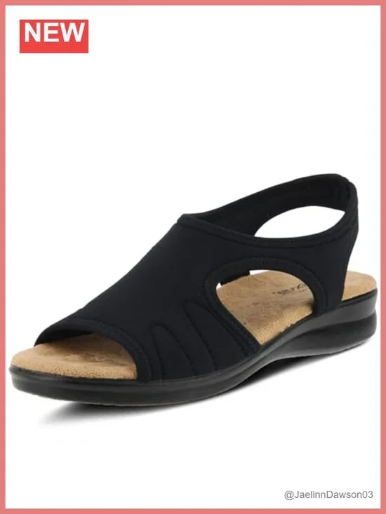 Flexus Nyaman Slingback Wedge Sandals Women Open Toe Slip On Comfort