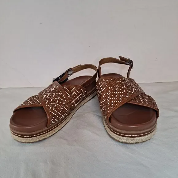 Universal Thread Elisa Platform Espadrille Sandals Womens Size 11 Cognac Brown