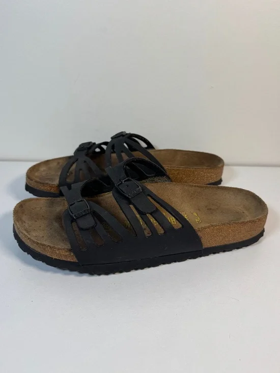 Birkenstock Granada Black Strappy Slide Sandals - EU Size 38 (US Women’s 7-7.5)