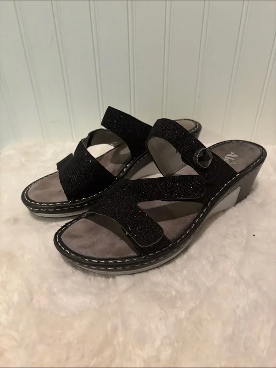 Algeria Loti Glitteroti Leather Sandals with Glitter Straps Sz 37