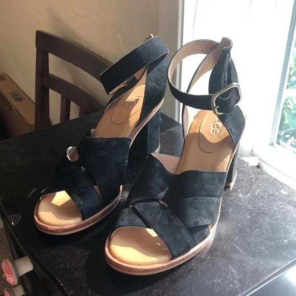 Ugg black strappy heels size W7