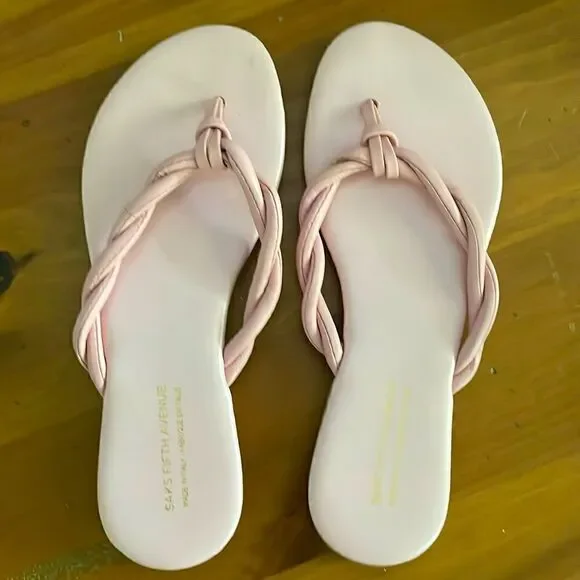 Saks Fifth Avenue Pink Thong Sandals