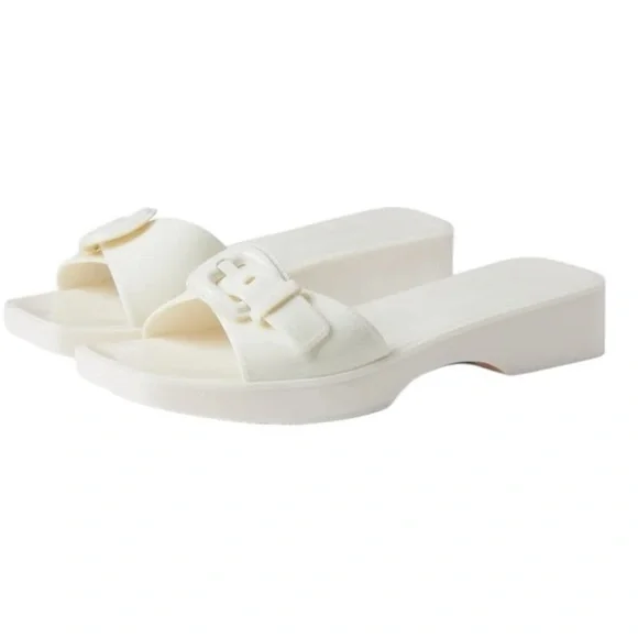 Veronica Beard - Davina Jelly Elegant Cream Slide Sandals Sz 9
