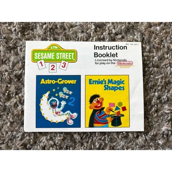 Sesame Street 123 ‎ Nintendo NES Instruction Manual Booklet