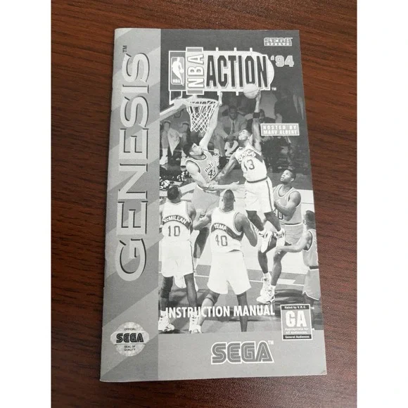 NBA Action '94 Instruction Manual ONLY Sega Genesis‎