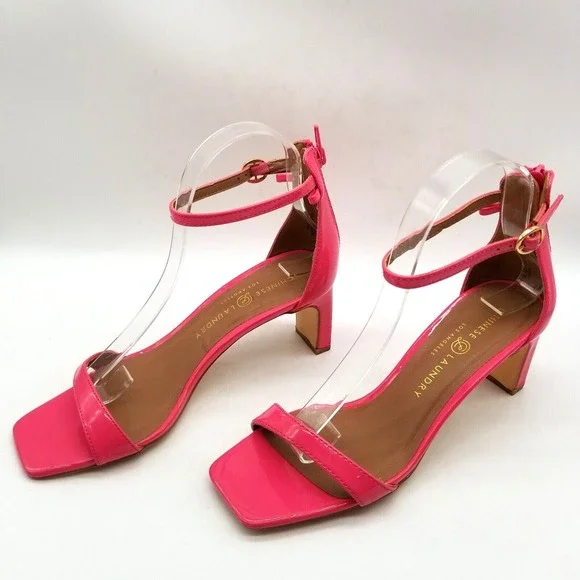 Chinese Laundry Women Pink Heel‎ Ankle Strap Sandals 6.5