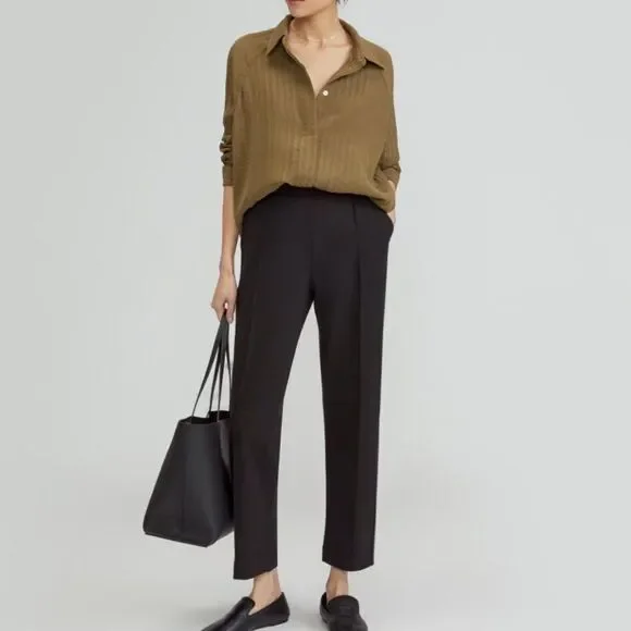 Everlane Womens The Dream Black Pull On Soft Stretch Pant S