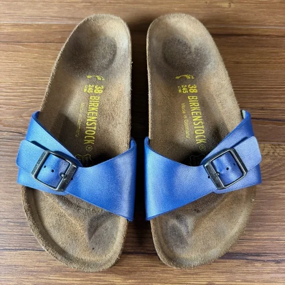 Birkenstock Madrid Blue Slides Sandals Women’s Size 7‎ (38) Shoes