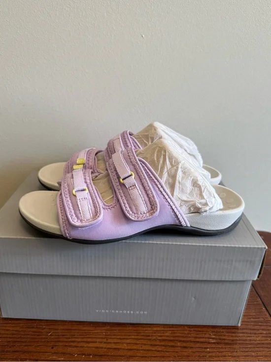 Vionic Lavender‎ Dual-Strap Comfort Slide Sandals NEW