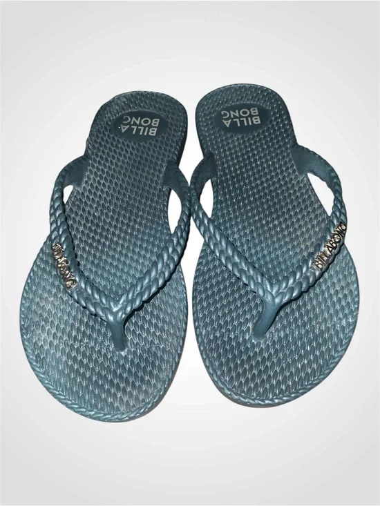 Billabong Women's Teal Braided Strap Thong Sandals Flip Flops 7