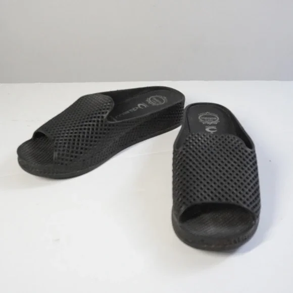 Jeffrey Campbell Havana Last Black‎ Open Toe Slide Sandals Women's Size 6