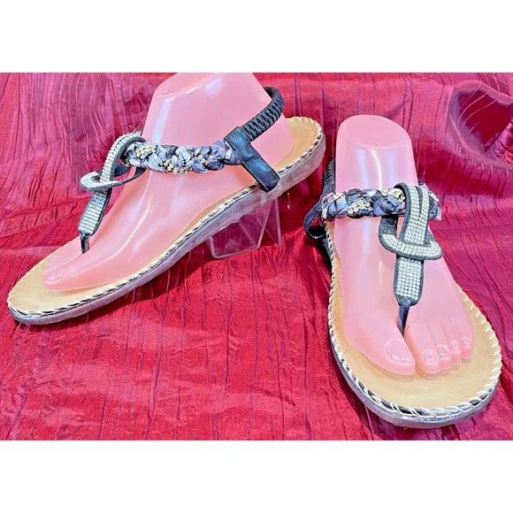 Women's NWOT SIKETU Slingback Sandals w Rhinestones sz 45 (US10)