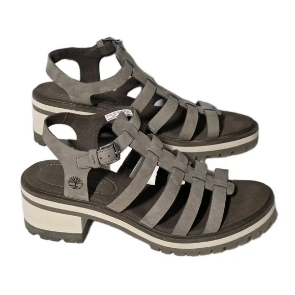 Timberland Women's Size 9.5 Violet‎ Marsh Fisherman Sandals Olive Green Leather