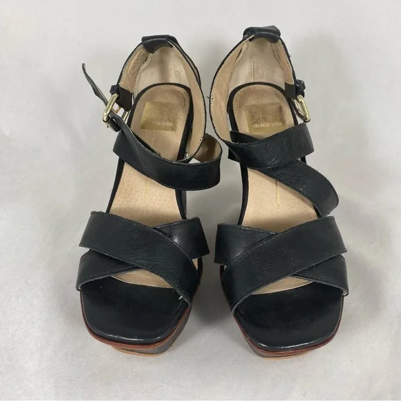 Dolce Vita Orla Cutout Leather Wedge Platform Sandal