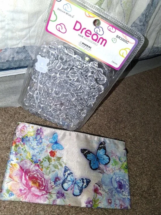Dream Clear Kids Hair Beads - Pack of Transparent Beads With Storage Bag