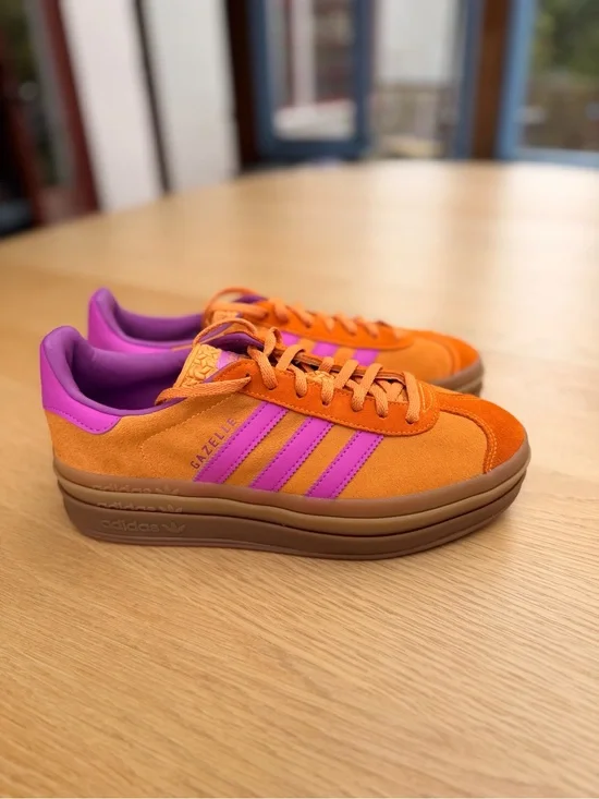 adidas Gazelle Women’s Orange & Pink/Purple Platform Sneakers