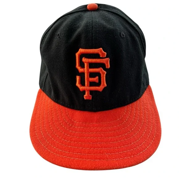 New Era 59FIFTY San Francisco Giants On-Field Fitted Hat Black Orange 6 7/8