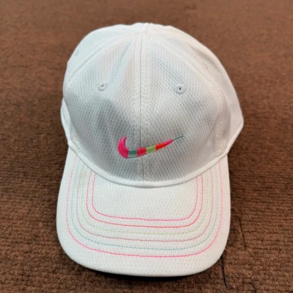 A+ Nike Dri-FIT Toddler White Baseball Cap Multi-Color Swoosh 2922-001