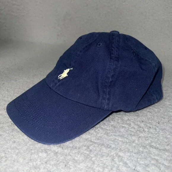 Polo Ralph Lauren Baseball Cap One Size 2T-4T Navy Blue White Pony Strapback Hat
