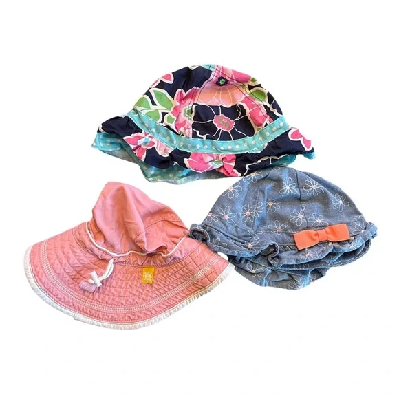 Infant - 18M‎ Sun Hat Bundle - Pink, Floral, Blue