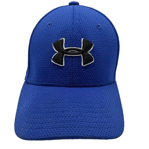 Under‎ Armour Hat Cap Stretch Fit Youth Blue /Black SM/M Boys Embroidered Kids