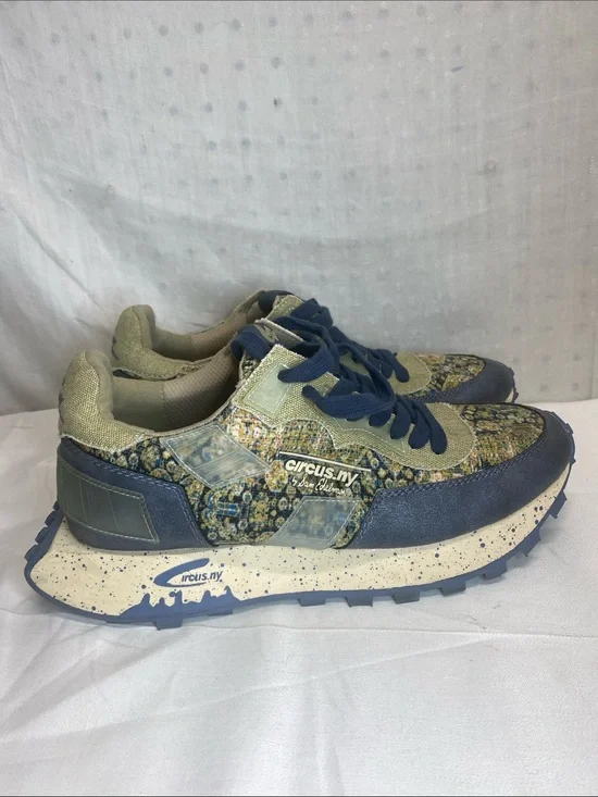 Circus by Sam Edelman Olive Green & Navy Mixed-Media Sneakers Devyn Size 10M