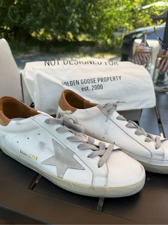 Golden Goose Super-Star Classic Sneakers White Ice Gray Brown 39