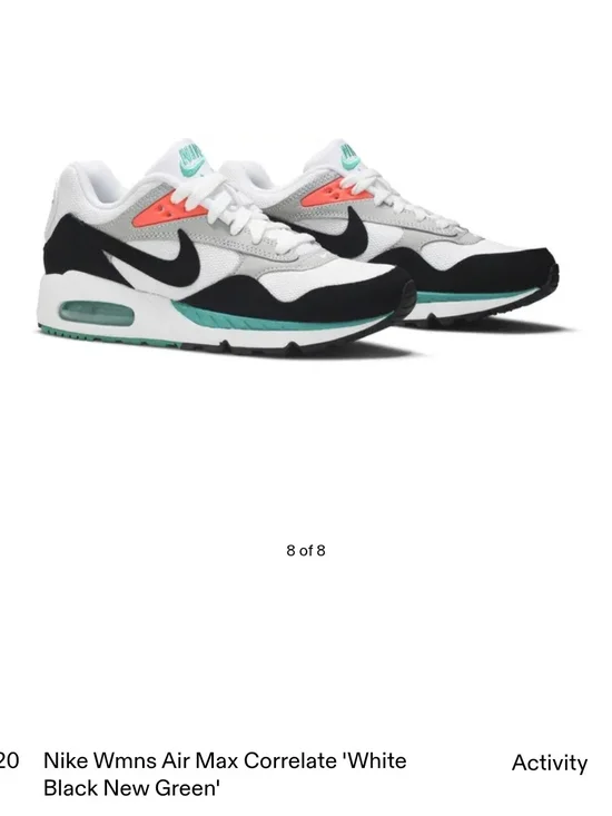 Nike Womens Air Max Correlate Sneakers - White/Black/Coral/Teal