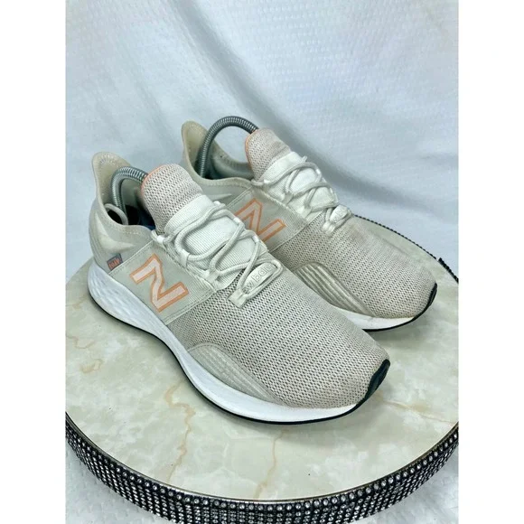 New Balance Fresh Foam Roav Running Shoes Women 9.5 Cream Peach Sporty Sneakers