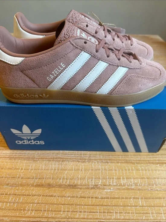 adidas Gazelle Suede Sneakers in Dusty Pink with White Stripes JS1397