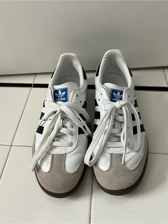 Women’s Samba Adidas Sneakers in White, Black & Gray