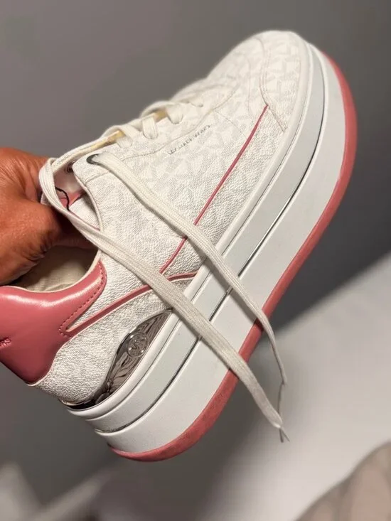 Michael Kors White Pink Platform Sneakers Women’s 9