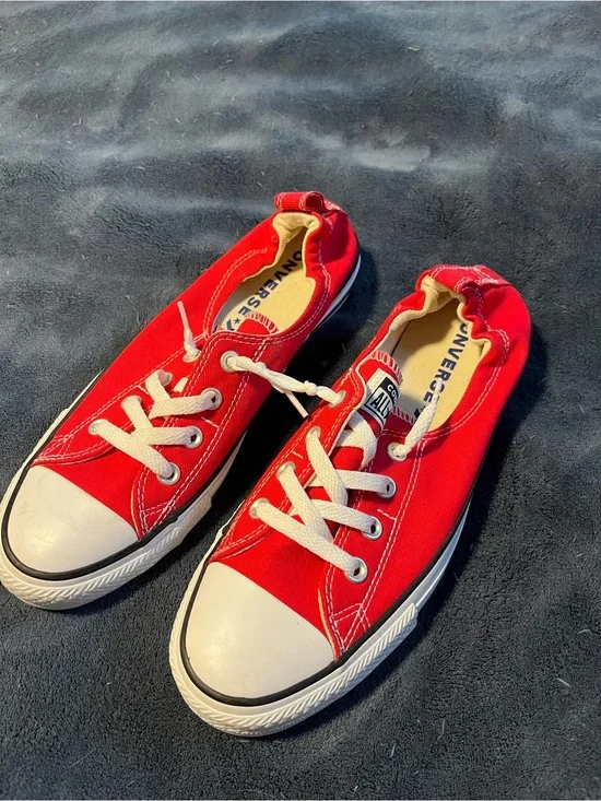 Converse Red Canvas Low-Top Sneakers