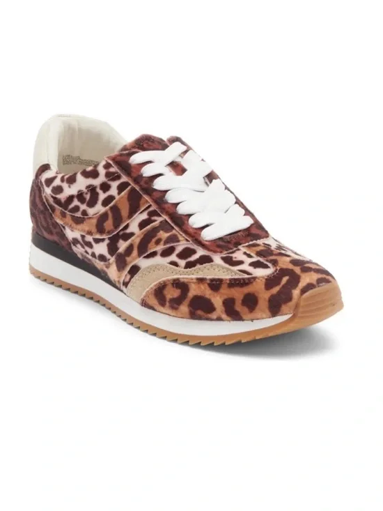 Dolce Vita Brown Mixed Media Leopard Sneakers