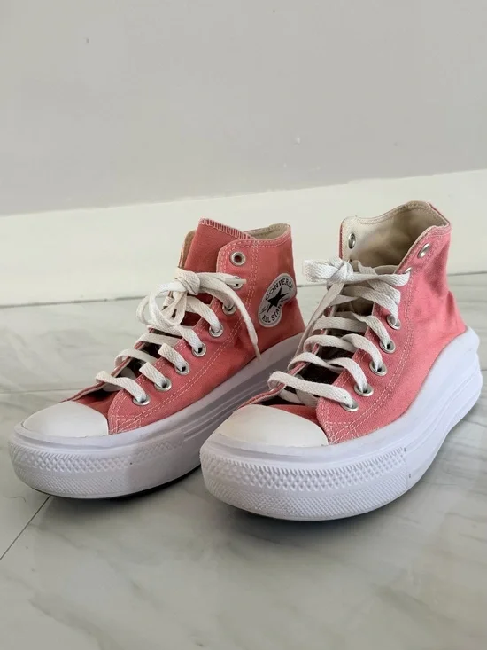 Converse Pink High-Top Platform Chuck Taylor Sneakers