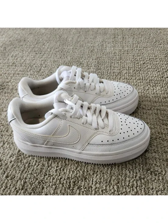 Nike Court Vision White Sneakers Size 7.5 Lace Up