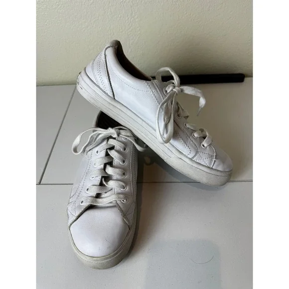 Taos Plim Soul Lux White Leather Sneakers Womens‎ 8.5 Comfort Walking Shoes