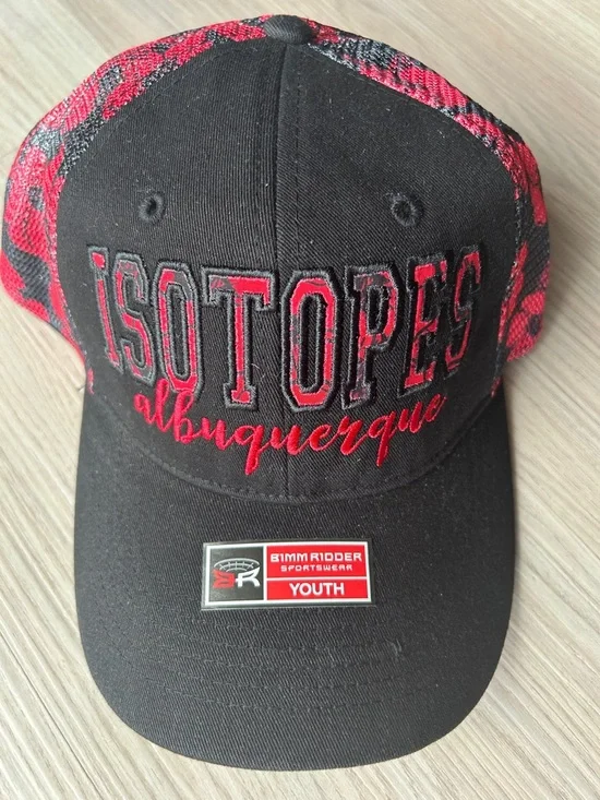 Albuquerque Isotopes SnapBack Trucker Hat Black Red Adj MiLB Baseball Cap