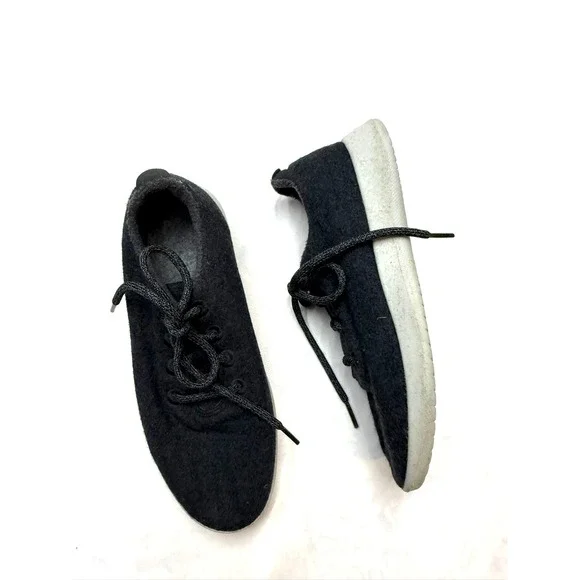 ALLBIRDS $110 Womens 9 Charcoal Gray Low Top Lace Up Wool Runners Sneakers #103